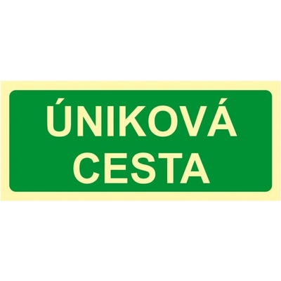 Fotoluminiscenční značka - Úniková cesta, plast 21 x 8,7 cm