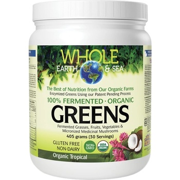 Natural Factors Whole Earth & Sea | 100% Fermented Organic Greens, Tropical [390 грама] Тропически Плодове