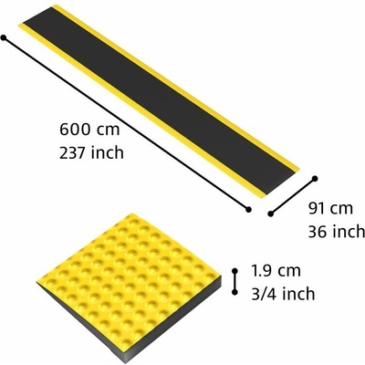 Notrax 782 Sky Trax Špičková ergonomická protiúnavová rohož čierna / žltá 91 cm x 600 cm