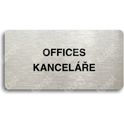 ACCEPT Piktogram OFFICES - KANCELÁŘE - stříbrná tabulka - černý tisk bez rámečku