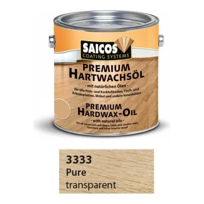 Saicos Premium Hardwax Oil 3333 Pure - Масло с твърда вакса 2.5л (4646)