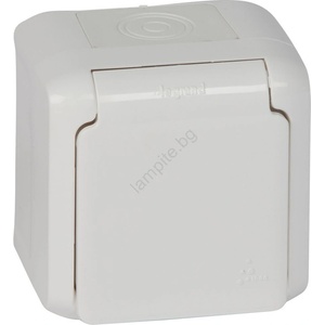 Legrand - Външна стенна розетка 250V/16A FORIX IP44 бяла (LR0119)