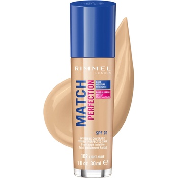 Rimmel Match Perfection Foundation SPF20 Make-up 102 Light Nude 30 ml