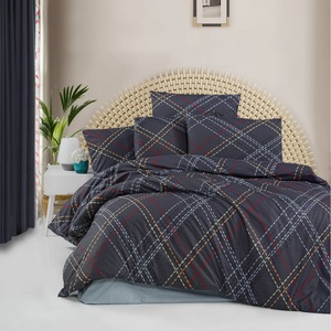 Victoria Спален комплект Viktoria 121VCT2711, 3 части, Плик 160x220, Чаршаф 160x240, Калъфка 50х70, Памук Ranforce, Тъмносин (121VCT2711) - topmall
