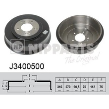Brzdový buben NIPPARTS J3400500