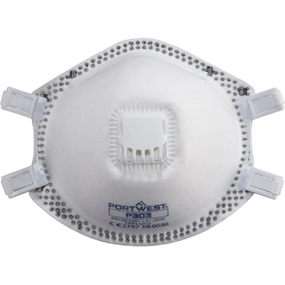 Portwest P303 Časticový respirátor FFP3 s výdychovým ventilom biela UNI