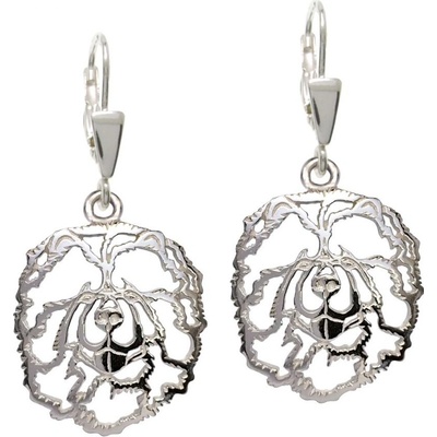 Strieborne Tlapky Čau-čau strieborné náušnice 694