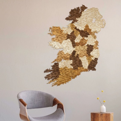 Drevená mapa Írska 114.5 x 150 cm