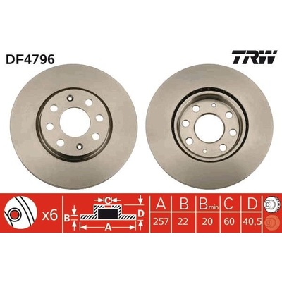 Brzdový kotúč (cena za 1ks) TRW DF4796