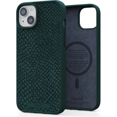 Púzdro NJORD Salmon Leather Magsafe iPhone 15 Plus zelené