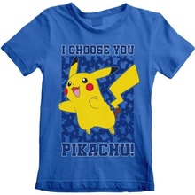 CurePink: dětské tričko Pokémon: I Choose You modrá bavlna [POK00626TKC]