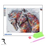 Rila Crafts Диамантена мозайка - гоблен Rila Crafts, 30х40см, Артистични коне (R1-12B) - potrebno