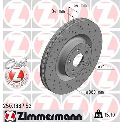 Brzdový kotúč ZIMMERMANN 250.1387.52