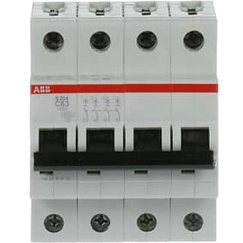 ABB Автоматичен прекъсвач ABB S204-C63 - 4 P, 63 A, 6 kA (2CDS254001R0634)