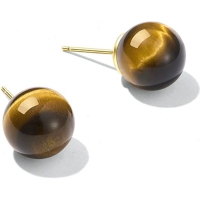 JAY stříbrné náušnice Ilya tygří oko JAY-9217 Hnědá