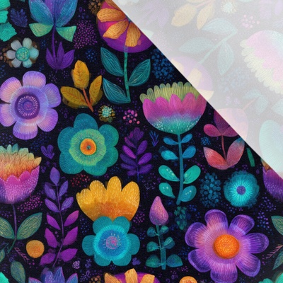 Takoy Umělé hedvábí / silky mírně elastické fantasy flowers Lim