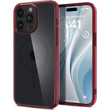 Spigen Ultra Hybrid MagSafe Case - хибриден кейс с висока степен на защита с MagSafe за iPhone 15 Pro Max (червен-мат)