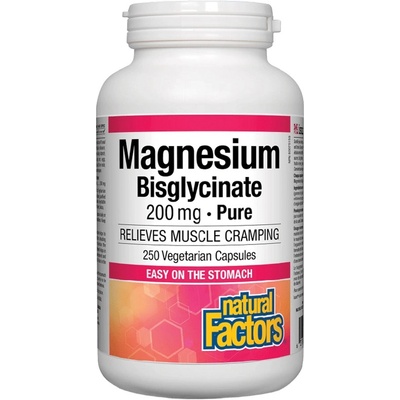 Natural Factors Magnesium Bisglycinate Pure 200 mg, 250 Capsules