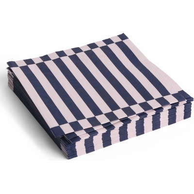 Hay Pattern Papírové ubrousky světle růžovo-modré pruhy 20 ks 40x40cm