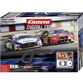 Carrera DIGITAL 132 Autodráha FAST AND FABULOUS 7,3M 2 AUTA