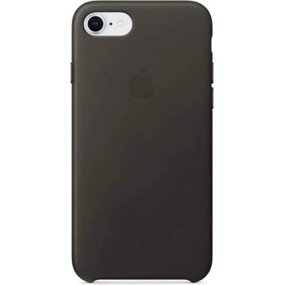 Apple iPhone Leather Case - оригинален кожен кейс (естествена кожа) за iPhone SE (2020), iPhone 8, iPhone 7 (тъмносив)