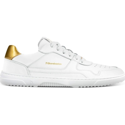 Barefoot tenisky Barebarics Zing White & Gold Leather black