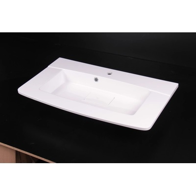 Inter Ceramic Мивка за баня от смола 85х62 см Арт, бял за шкаф (8562 - 2)