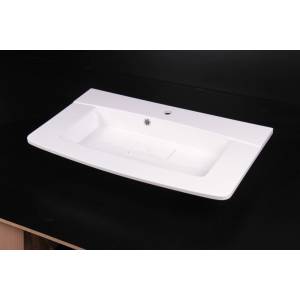 Inter Ceramic Мивка за баня от смола 85х62 см Арт, бял за шкаф (8562 - 2)