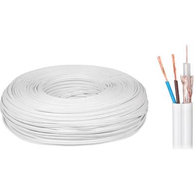 Elektrokabel Koaxiálny kábel 75 ohm s napájacími vodičmi 2×0,5 mm 100 m L-KAB0546