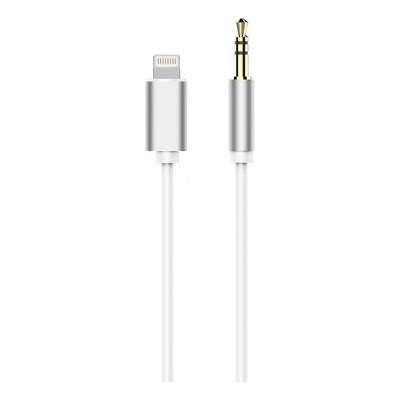 AUX kabel pro iPhone Lightning - 3,5mm jack, stříbrný – Zboží Živě