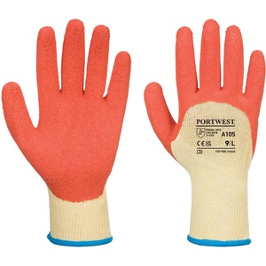 Portwest Латексови ръкавици portwest grip xtra a105 / 3/4 - оранжеви, xl (a105y1rxl)