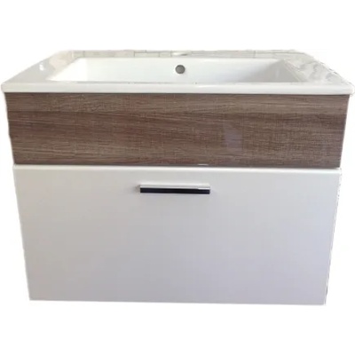 Ramois ПВЦ долен шкаф за баня с мивка Бадем 55 или 65 см, конзолен, водоустойчив