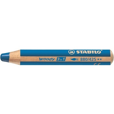 STABILO Цветни моливи, кръгли, дебели, STABILO "Woody 3 в 1", сини 880/425 (880/425)