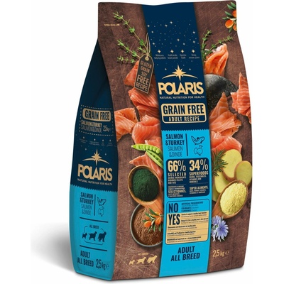 Polaris bezobilné granule s čerstvým masem Adult s lososem a krůtím 2,5 kg