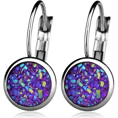 Šperky4U ocelové náušnice violet NBA001-VI