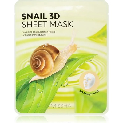 Missha Snail платнена маска с почистващ и освежаващ ефект с екстракт от охлюв 23 гр