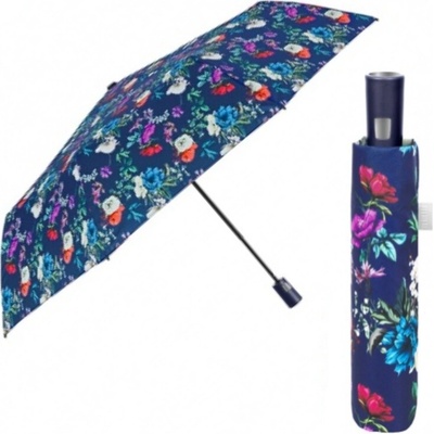 Perletti elegantní skládací dámský deštník Time "Fiori" modrý