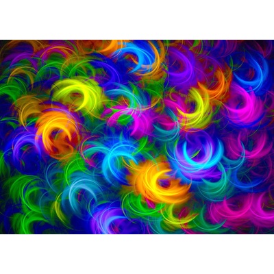 Enjoy - Puzzle Abstract Neon Feathers - 1 000 piese
