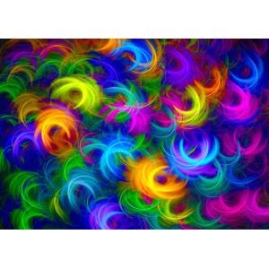 Enjoy - Puzzle Abstract Neon Feathers - 1 000 piese