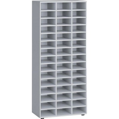 PRIMO Třídící regál GRAY, 800 x 420 x 1781 mm, 45 přihrádek, šedý