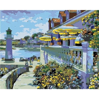 zuty Malování podle čísel Terasa a malý maják 100 x 80 cm vypnuté plátno na rám