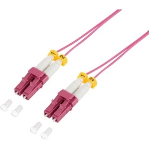LogiLink Супертънък OM4 пач кабел с оптични влакна, LC-LC дуплекс, 1, 0 м (FS4LC01)