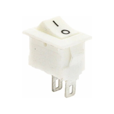 Kolébkový vypínač obdélníkový mini KCD11-101, bílý 250V/3A