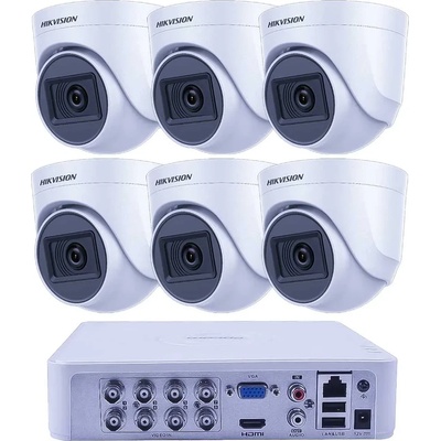 HIKVISION Готов Комплект ZK61820E 6 Камери Hikvision 2MP Куполни с IR 20m (ZK61820E)