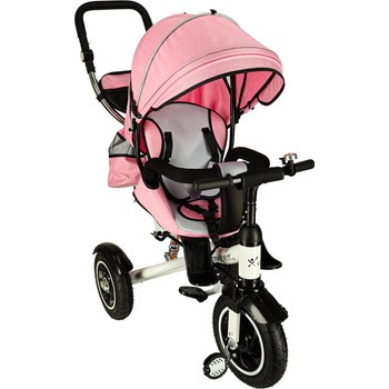 Trike Fix V3 bicykel kočík 3v1 otočný 360 ružový