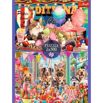 Image 1 of Trefl - Puzzle 2x500 Fluffy Friends - 500 piese