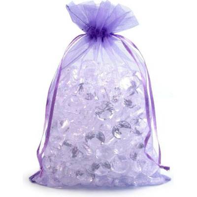 Dárkový pytlík 15x24 cm organza - (15x24 cm) fialová sv. (10 ks)