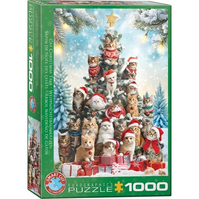 EUROGRAPHICS Kočičí vánoční strom 1000 dílků