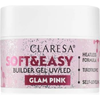 Claresa Soft&Easy Builder Gel основно гел покритие за нокти цвят Glam Pink 45 гр