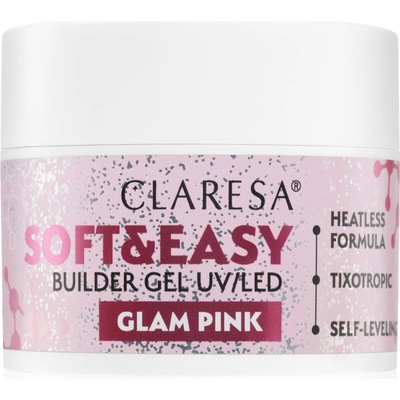 Claresa Soft&Easy Builder Gel основно гел покритие за нокти цвят Glam Pink 45 гр